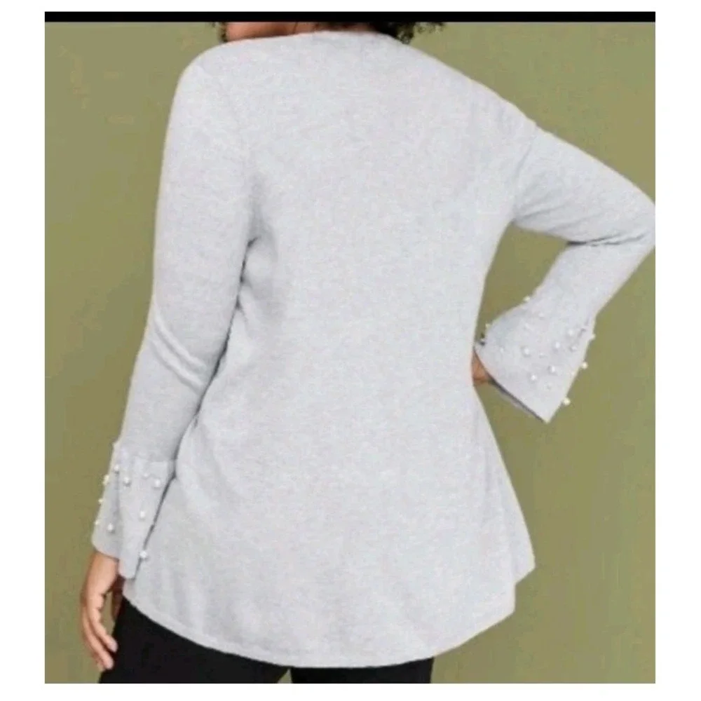 Lane Bryant Cardigan Bell Sleeves Sweater Gray  Women's 14/16 - Picture 3 of 7